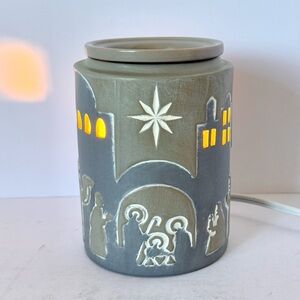 Scentsy Bethlehem Nativity Ceramic Wax Warmer – Grey (Retired) Christmas Holiday